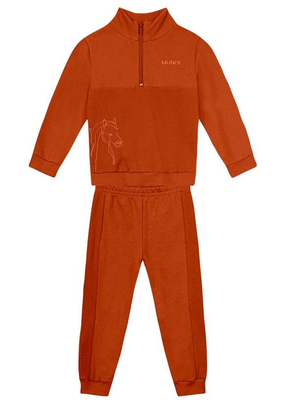 Vista 2 Conjunto Infantil Menino BordadoMarrom Brandili Mundi Brandili Mundi