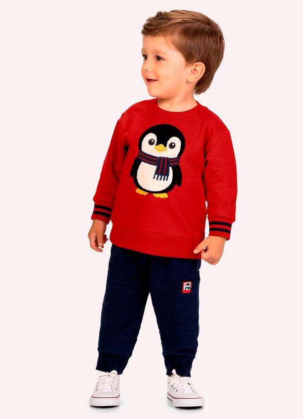 Conjunto Infantil Menino Bordado Vermelho