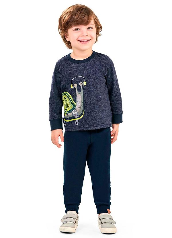 Vista 2 Conjunto Infantil Menino Camiseta e Calça Azul Elian Elian