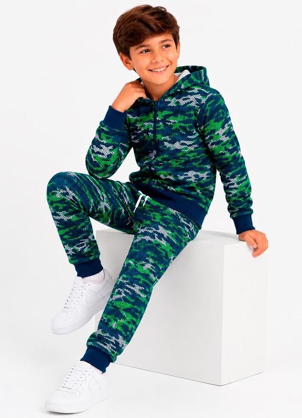 Conjunto Infantil Menino Camuflagem Inverno Verde