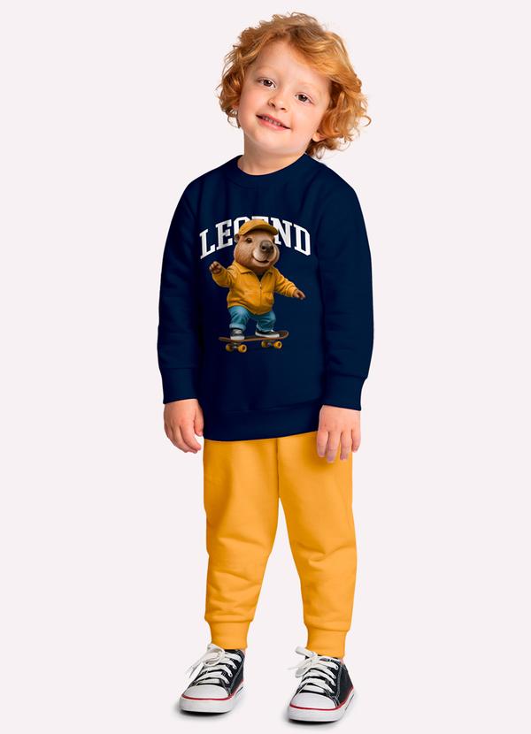 Conjunto Infantil Menino Capivara Azul