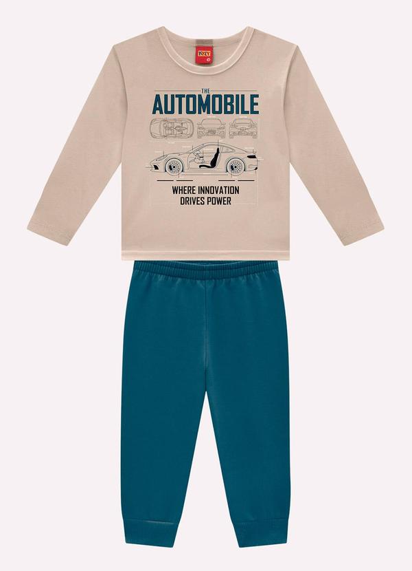 Conjunto Infantil Menino Carro Bege