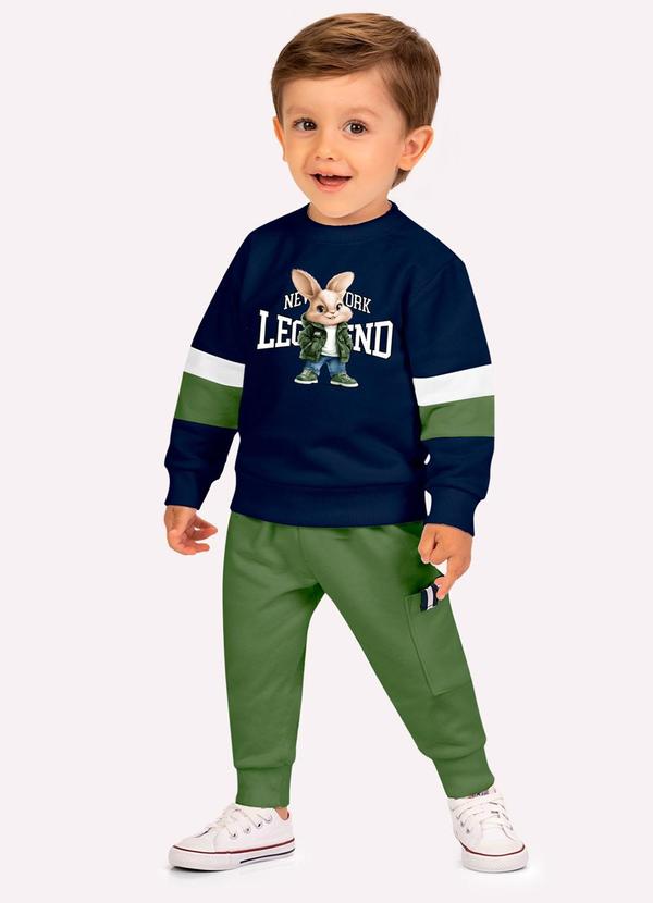 Conjunto Infantil Menino Coelho Azul
