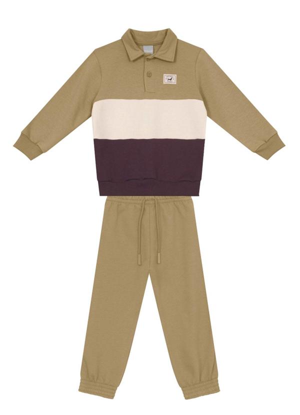 Conjunto Infantil Menino Colorblock Marrom