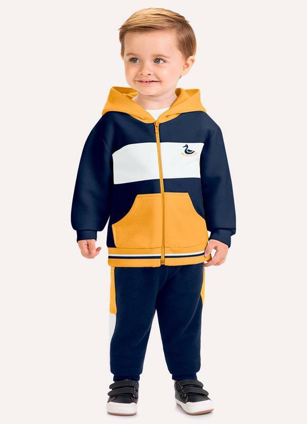 Conjunto Infantil Menino com Capuz Azul