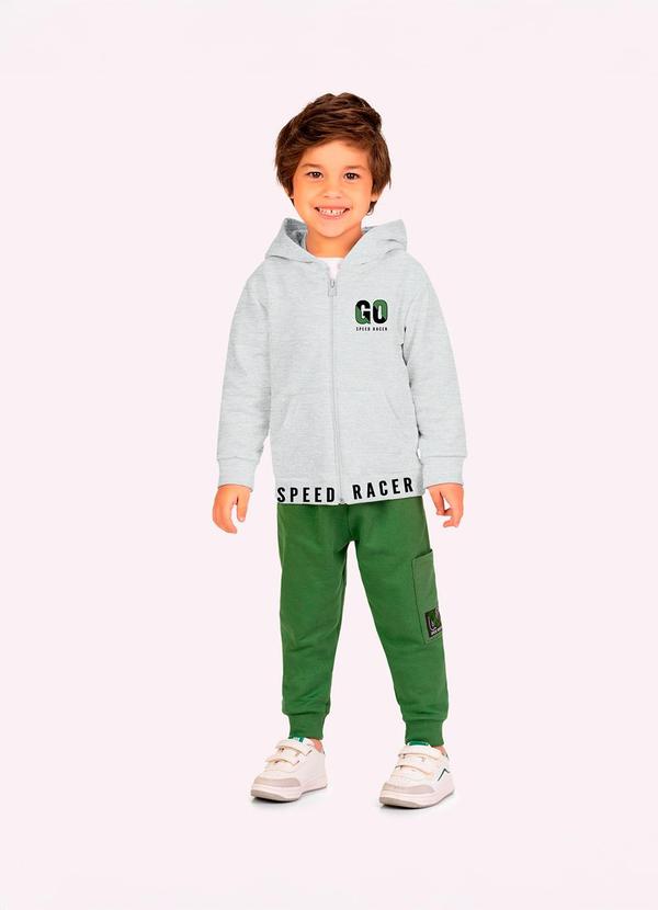 Conjunto Infantil Menino com Capuz Cinza