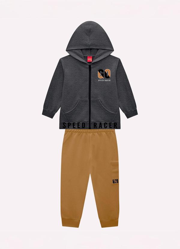 Conjunto Infantil Menino com Capuz Cinza