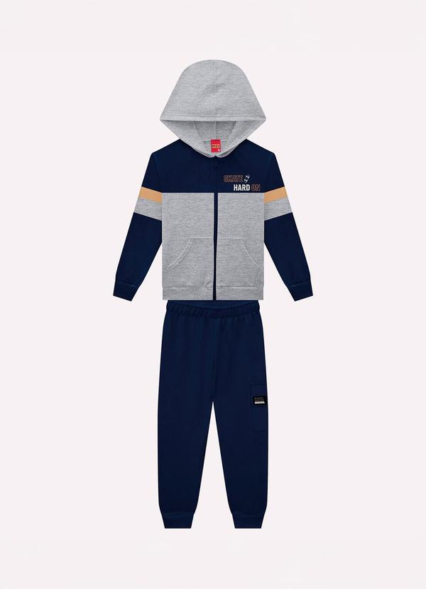 Conjunto Infantil Menino com Capuz Cinza