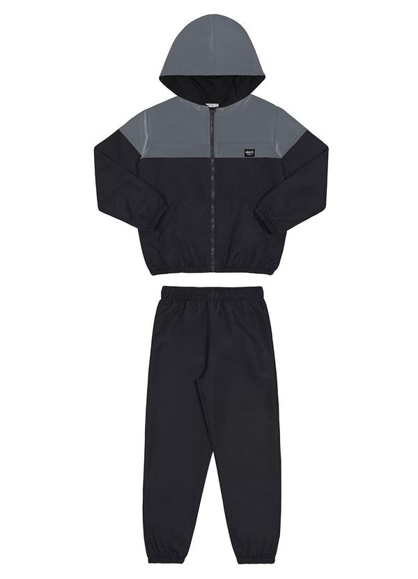 Vista 2 Conjunto Infantil Menino com Jaqueta Politel Preto Alakazoo Alakazoo