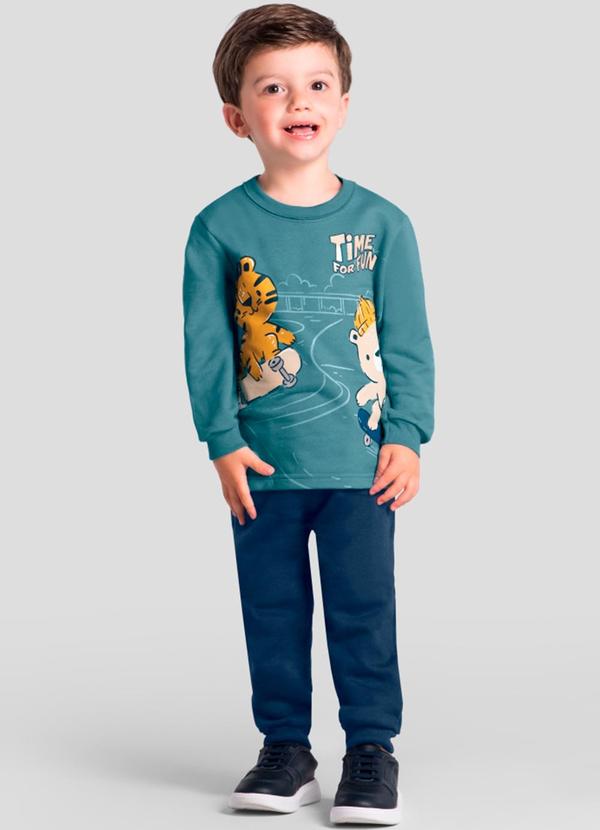 Conjunto Infantil Menino de Animais Azul