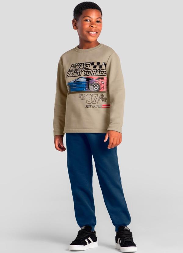 Conjunto Infantil Menino de Carro Bege