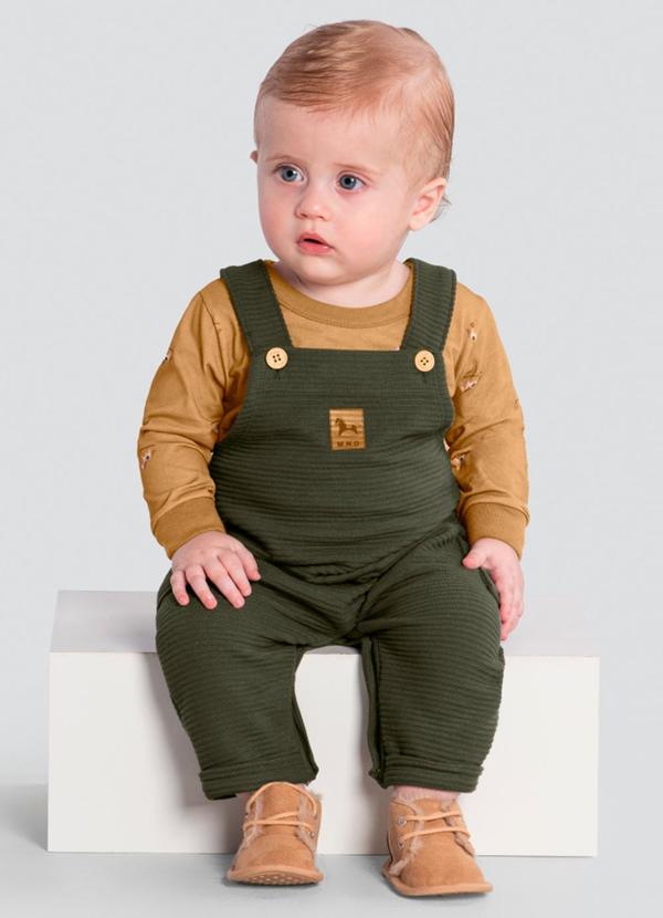 Vista 2 Conjunto Infantil Menino de Cavalinho Marrom Brandili Mundi Brandili Mundi