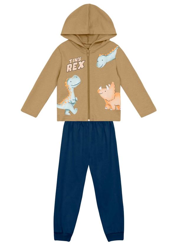 Conjunto Infantil Menino de Dinossauro Marrom