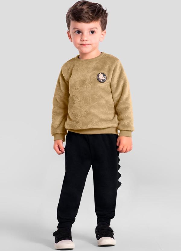 Conjunto Infantil Menino de Dinossauro Marrom