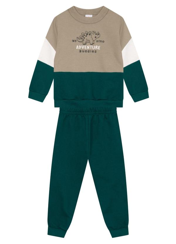 Conjunto Infantil Menino de Dinossauro Marrom