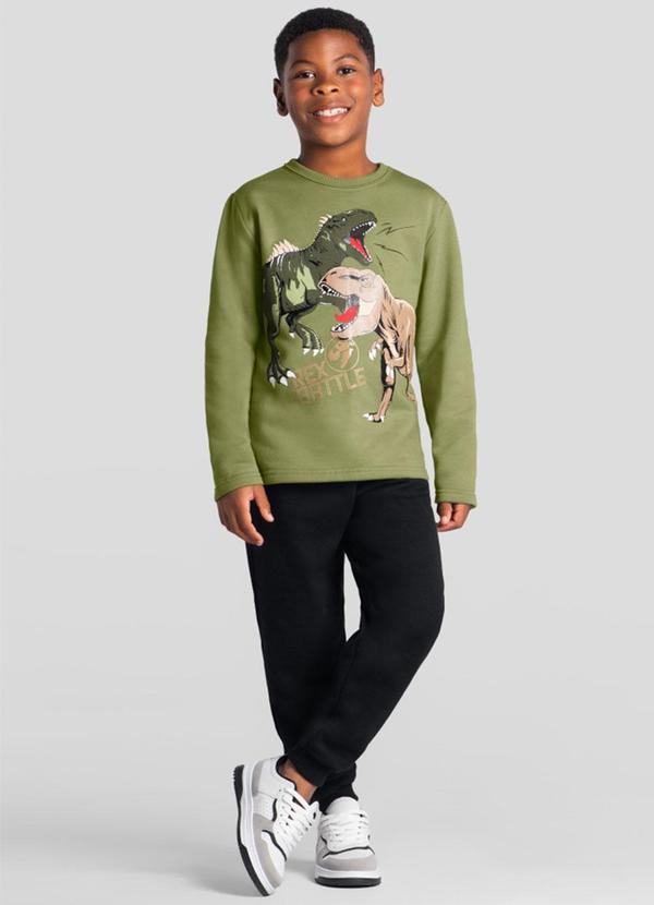 Conjunto Infantil Menino de Dinossauros Verde