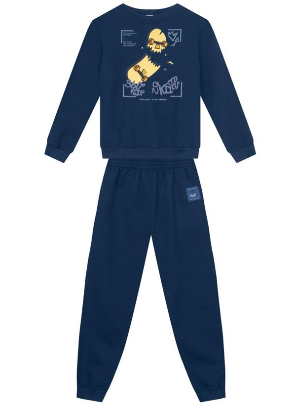 Vista 2 Conjunto Infantil Menino de Skate Azul Brandili Brandili