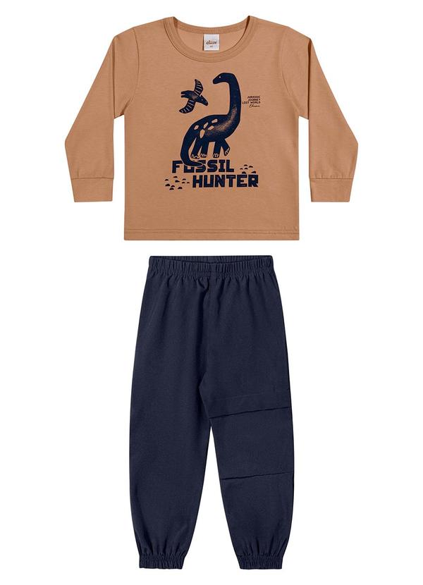 Conjunto Infantil Menino Dino Hunter Marrom