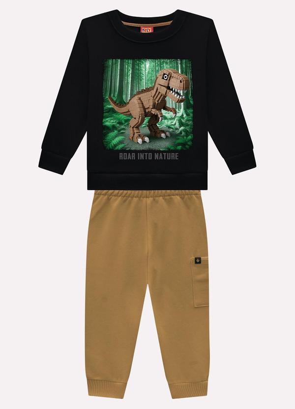 Conjunto Infantil Menino Dinossauro Preto