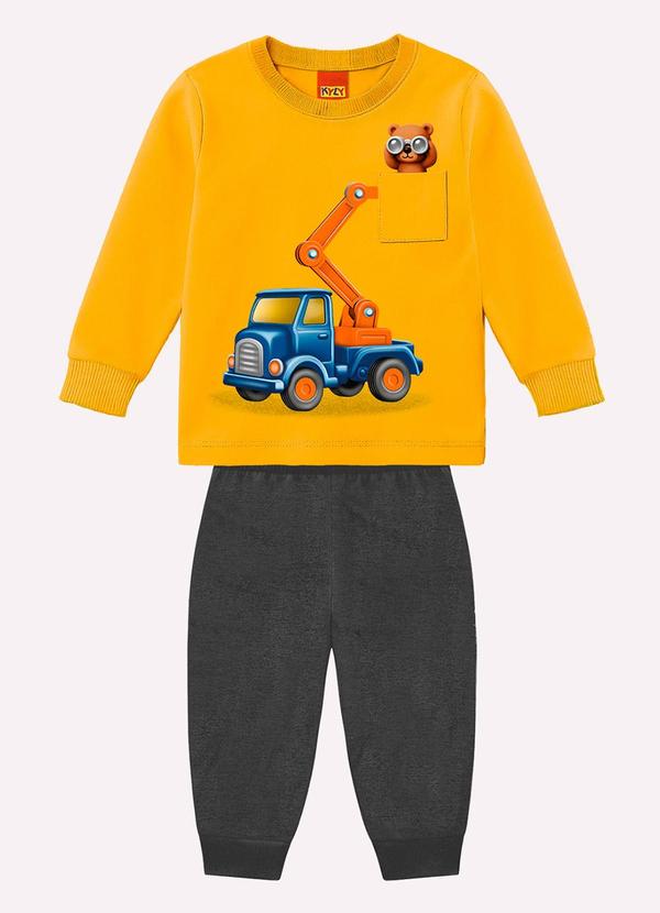 Conjunto Infantil Menino em Algodão Amarelo