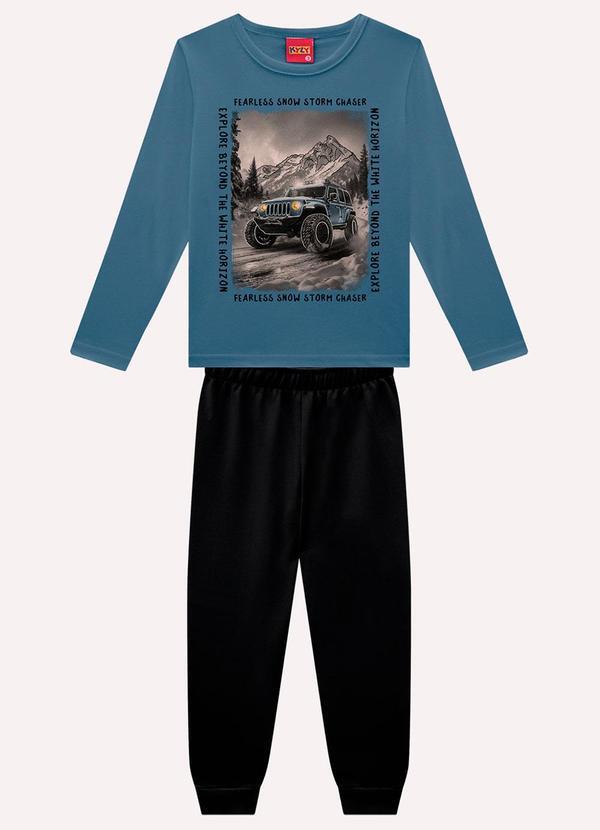 Conjunto Infantil Menino em Algodão Azul