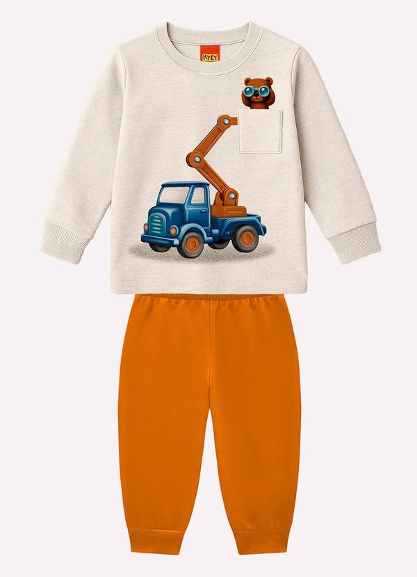 Conjunto Infantil Menino em Algodão Cinza