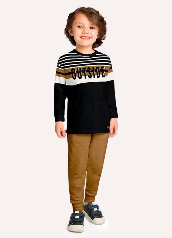 Conjunto Infantil Menino em Algodão Preto