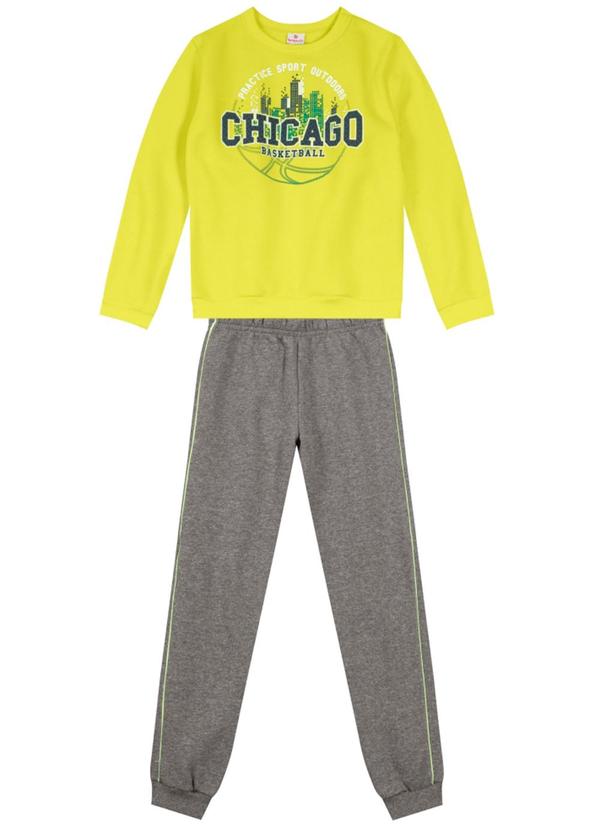 Conjunto Infantil Menino em Moletom Amarelo