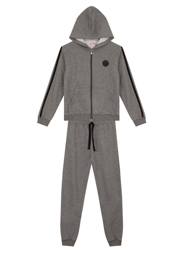 Vista 2 Conjunto Infantil Menino em Moletom Cinza Brandili Brandili