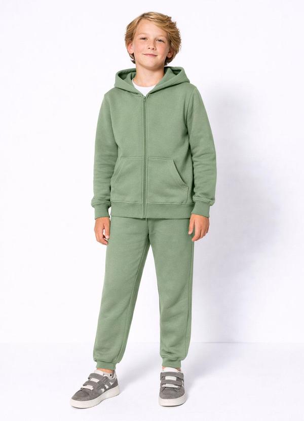 Conjunto Infantil Menino em Moletom Verde Stone