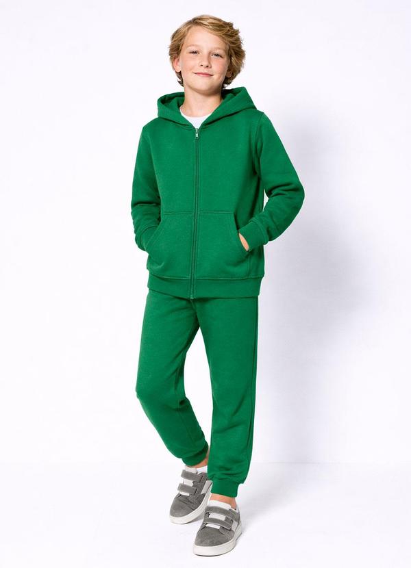 Conjunto Infantil Menino em Moletom Verde Vivid