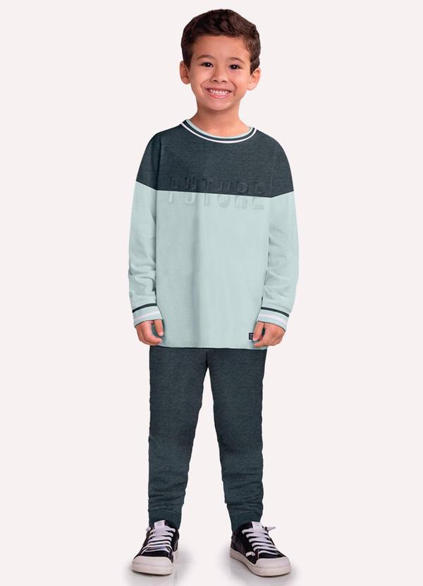 Conjunto Infantil Menino Embossing Cinza