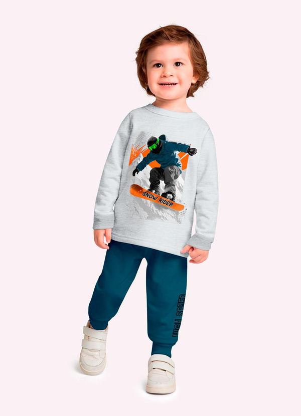 Conjunto Infantil Menino Estampa Cinza
