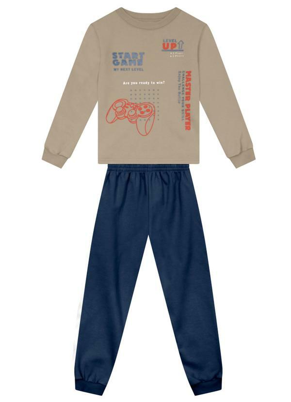 Conjunto Infantil Menino Gamer Marrom