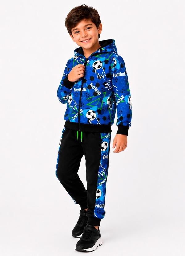 Conjunto Infantil Menino Inverno Football Azul