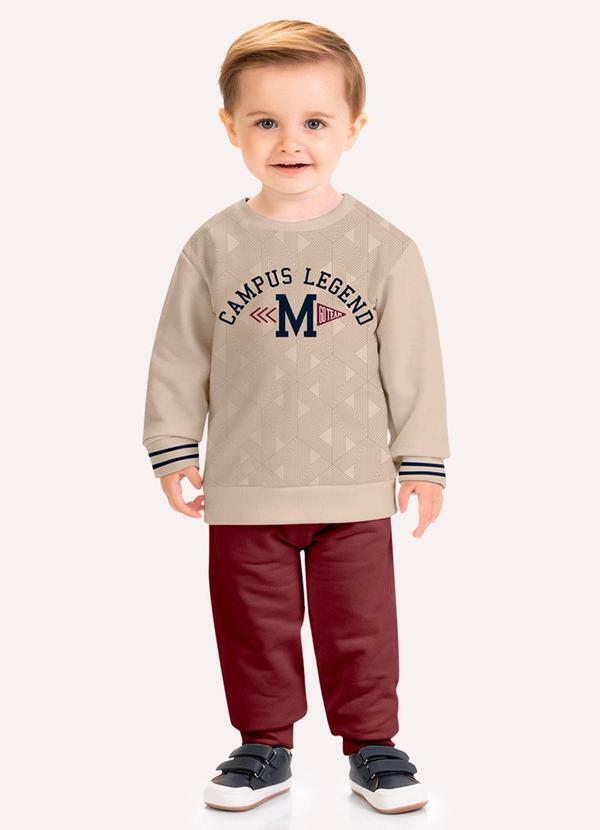 Conjunto Infantil Menino Lettering Bege