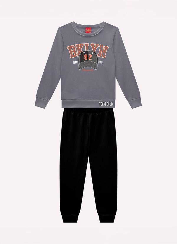 Conjunto Infantil Menino Lettering Cinza