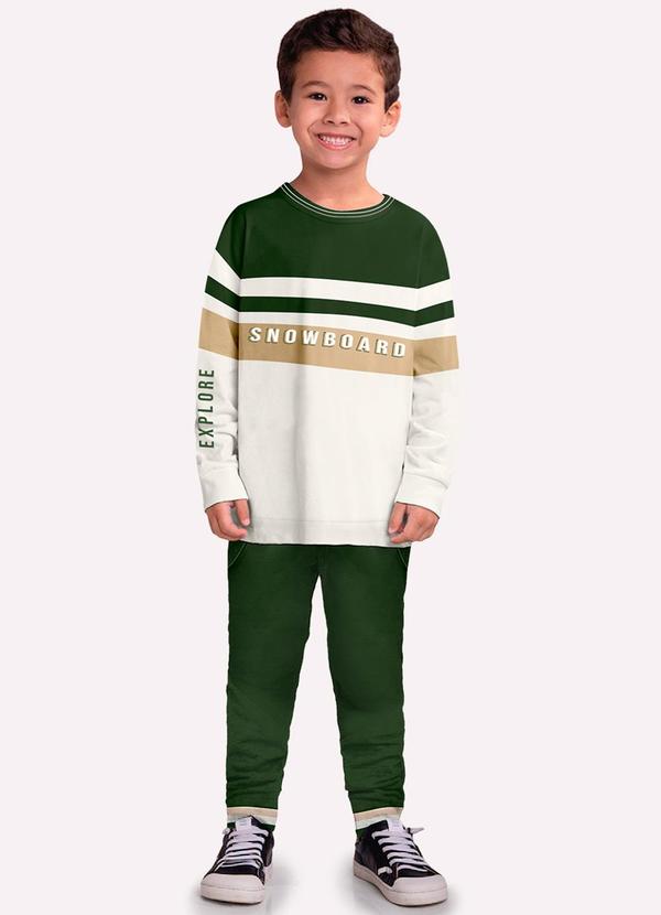 Conjunto Infantil Menino Lettering Off White