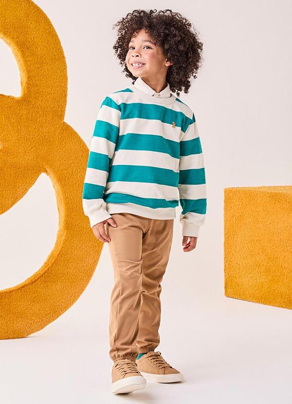Conjunto Infantil Menino Listrado Caramelo Verde