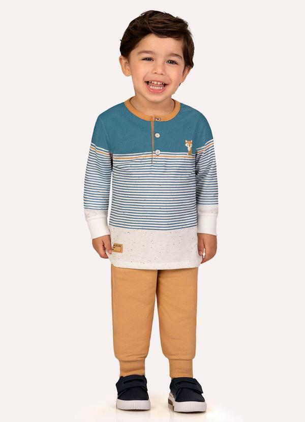 Conjunto Infantil Menino Listras Azul