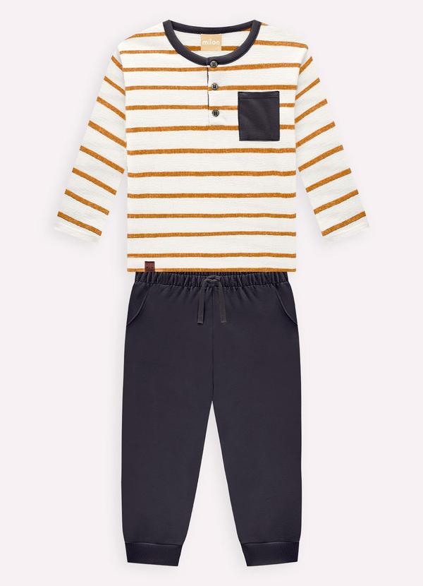 Conjunto Infantil Menino Listras Marrom