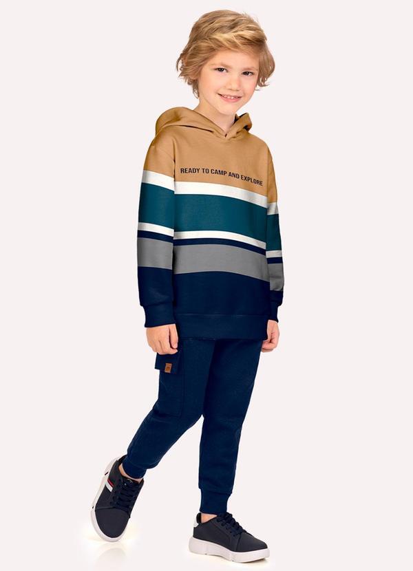 Conjunto Infantil Menino Listras Marrom