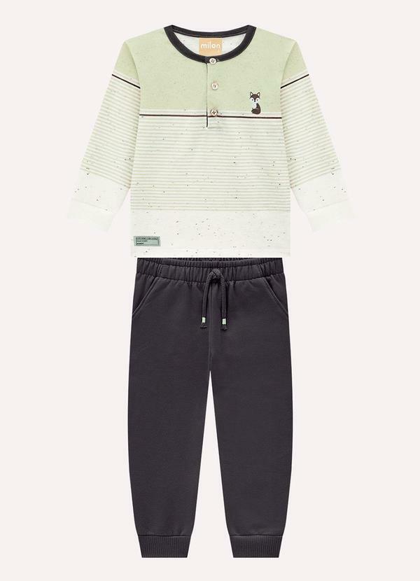 Conjunto Infantil Menino Listras Verde