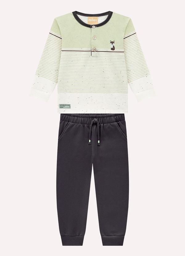 Conjunto Infantil Menino Listras Verde