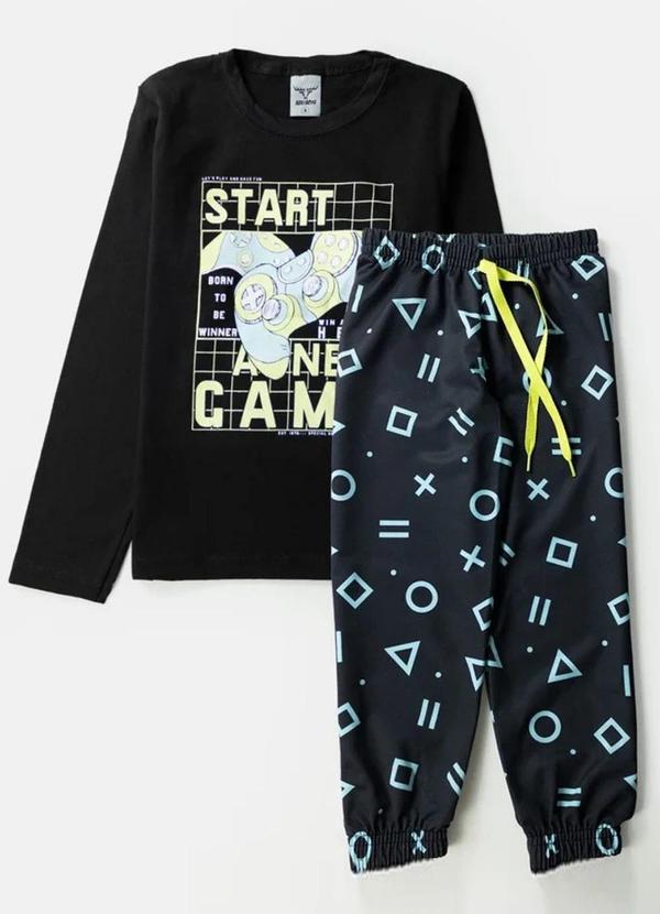 Conjunto Infantil Menino Meia Estação Preto