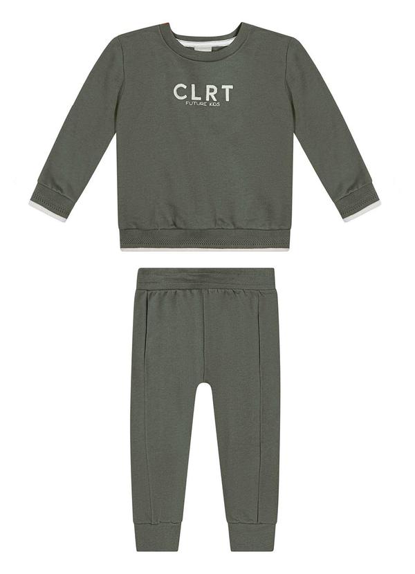 Conjunto Infantil Menino Moletom Bordado Verde