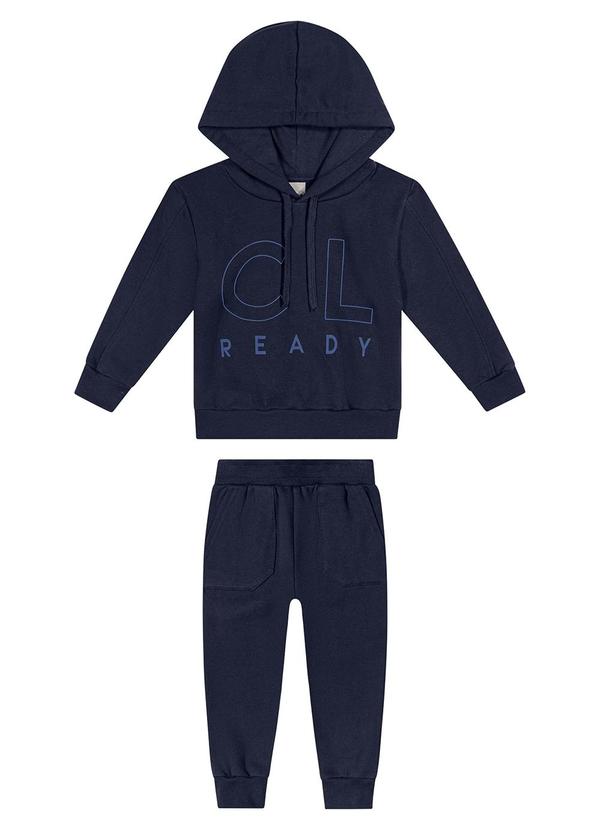 Conjunto Infantil Menino Moletom Capuz Azul
