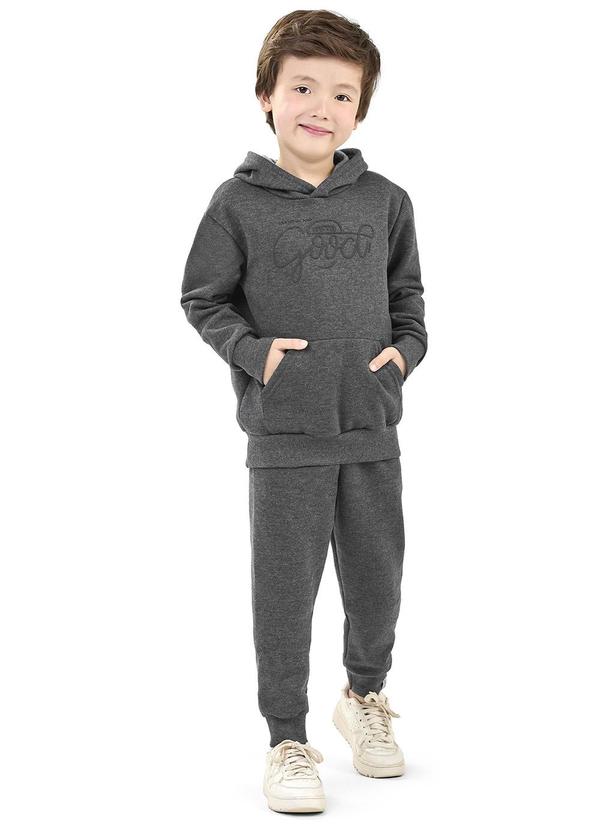 Vista 2 Conjunto Infantil Menino Moletom com Capuz Cinza Elian Elian