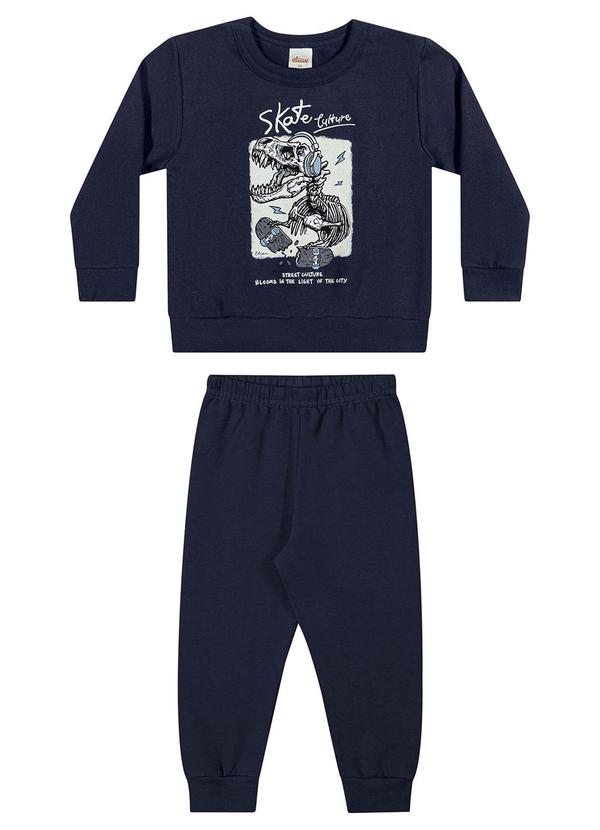 Conjunto Infantil Menino Moletom Estampa Azul