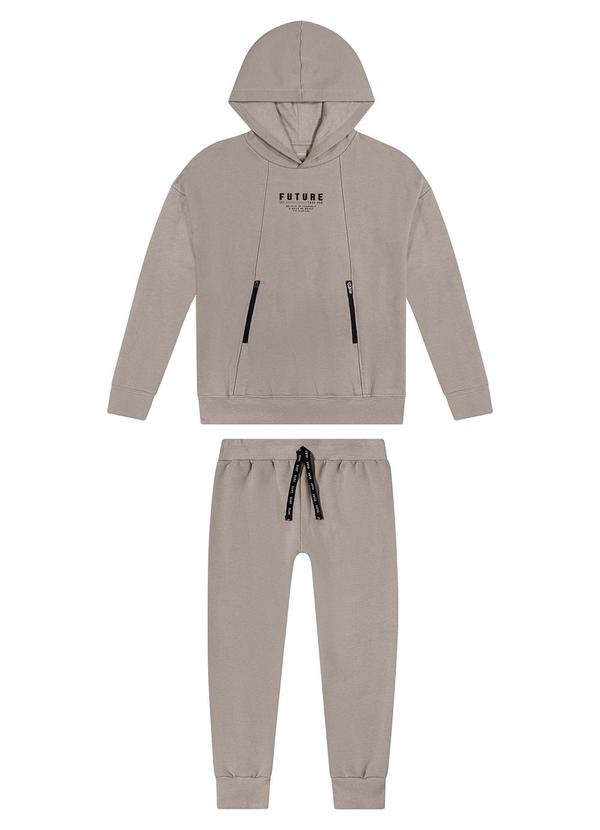 Conjunto Infantil Menino Moletom Future Cinza